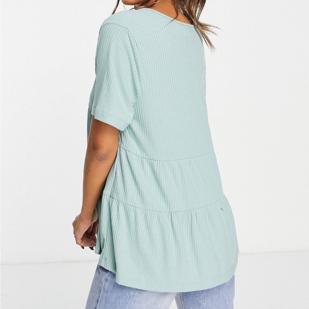 ASOS Sage V Neck Ribbed Top - Picture 6 of 7